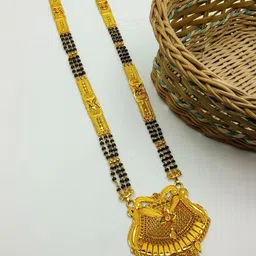 OM KRISHIV COLLECTION Gold-Plated Artificial Beads Mangalsutra-picture-32