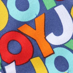 Babyhug Cotton Knit Full Sleeves Hooded Sweatjacket with Zipper & Text Print - Navy Blue image 3