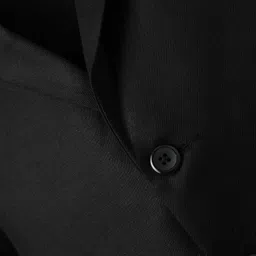 kookie kids india Kookie Kids Woven Full Sleeves Solid Blazer With Front Flap Pockets - Black image 3