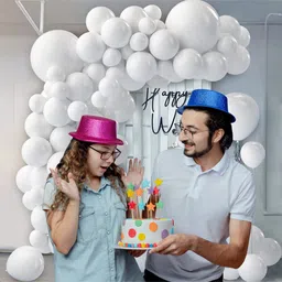 Bubble Trouble White Balloons for Decoration - Pack of 100 White Balloons image 4