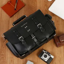 LOUIS STITCH Unisex Leather Laptop Bag-image-16