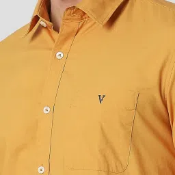 Van Heusen Yellow Cotton Slim Fit Shirt image 4