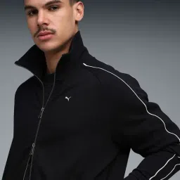 Puma T7 Black Cotton Relaxed Fit Solid Jacket image 4