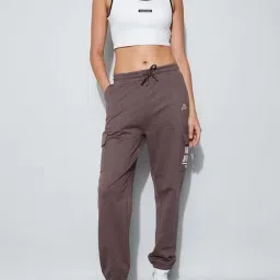 Kappa Light Brown Cotton Regular Fit Printed Joggers-image-10