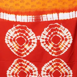 Unnati Silks Yellow & Red Cotton Printed Saree With Unstitched Blouse image 4