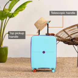 Nasher Miles Light Blue Small Hard Cabin Trolley Bag image 4