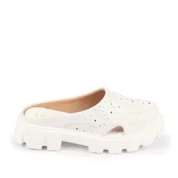 Fausto Women's White Mule Shoes-image-6