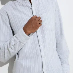 WES Casuals by Westside Sage Striped Relaxed-Fit Cotton Shirt image 4