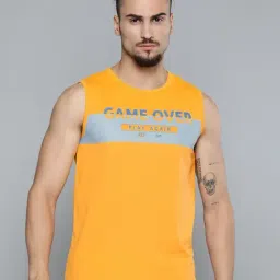 Alcis Orange Slim Fit Printed T-Shirts-image-12