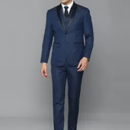 Louis Philippe Navy Slim Fit Three Piece Suit-image-6
