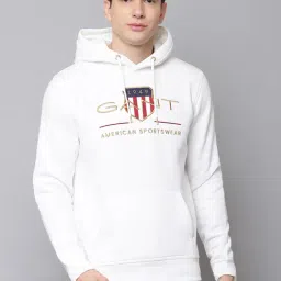 GANT White Full Sleeves Hooded Sweatshirt-image-67