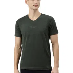 Woods Olive Melange V-Neck T-Shirt-image-11