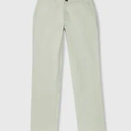 Palm Tree Boys White Cotton Regular Fit Trousers-image-33