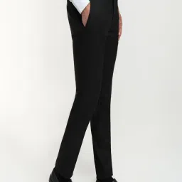 Raymond Black Polyviscose Slim Fit Formal Trosuers image 4