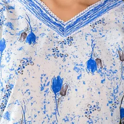 Juniper Blue Floral Print Kurta Pant Set image 4