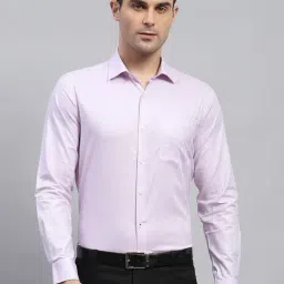 Monte Carlo Lilac Cotton Regular Fit Self Pattern Shirt-picture-34