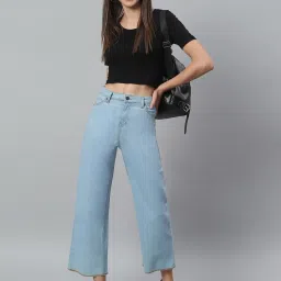 Kotty Light Blue Straight Fit High Rise Jeans image 4