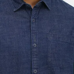 Allen Solly Navy Regular Fit Texture Shirt image 4