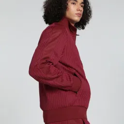 Puma T7 The Players Lane Red Cotton Regular Fit Striped Jacket image 3