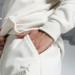 Puma White Regular Fit Logo Printed Joggers image 4