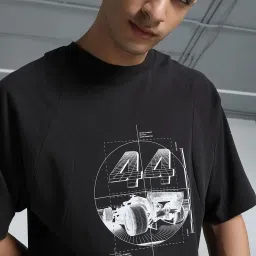 Puma Black Cotton Regular Fit Printed Sports T-Shirt image 4