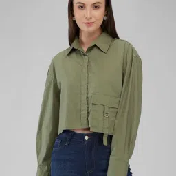 Izel Green Regular Fit Casual Shirt-image-17