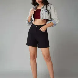 Dolce Crudo Black Flared Fit Shorts image 4