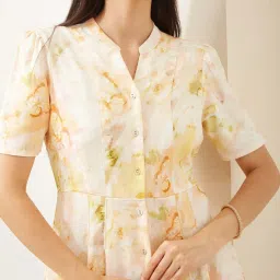 Latin Quarters Beige Regular Fit Printed Dress image 4