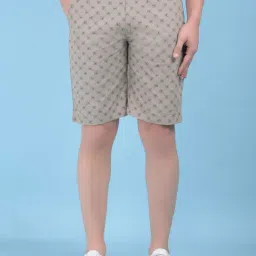 Crimsoune Club Olive Cotton Slim Fit Printed Shorts-picture-27