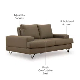 Durian Benjamin Grey Premium Leatherette 2 Seater Sofa image 4