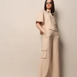 Only Beige Regular Fit High Rise Cargo Pants image 4