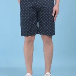 Crimsoune Club Blue Cotton Slim Fit Printed Shorts-picture-39