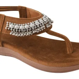 Shoetopia Kids Tan T-Strap Sandals image 4