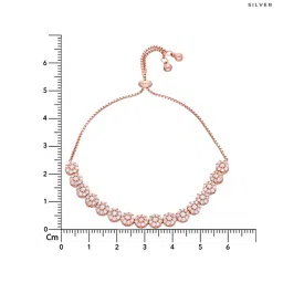 Kai Jewel Sterling Silver Rose Gold Flowery Elegance Diamond Adjustable Bracelet image 4