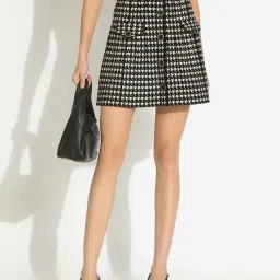 Showoffff Black Regular Fit Printed Skirt image 4