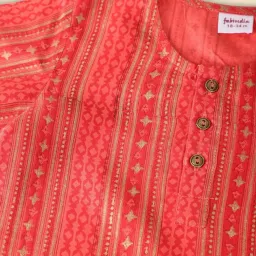 Fabindia Kids Red Printed Full Sleeves Kurta image 4