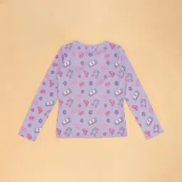 Pantaloons Junior Lilac Printed Cotton Regular Fit T-Shirt image 2