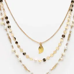 Moedbuille Layered Bohemian Design Gold Plated Contemporary Handcrafted Necklace image 4