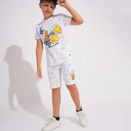 Jack & Jones Junior Kids White Cotton Graphic Casual Shorts image 4