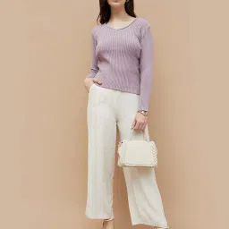 Code by Lifestyle Lilac Striped Top image 4