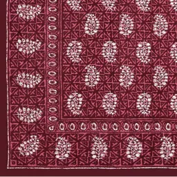 JaipurFabric Deep Maroon Pure Cotton 210 TC Buta Dabu Double Bedsheet with 2 Pillow Covers image 4