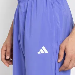 Adidas Blue Regular Fit Printed Sports Trackpants image 4