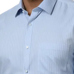 Van Heusen Blue Regular Fit Striped Shirt image 4