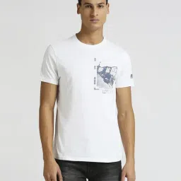 Pepe Jeans White Cotton Slim Fit Printed T-Shirt-picture-44