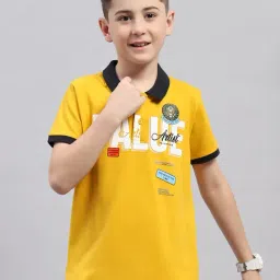 Monte Carlo Kids Mustard Printed Polo T-Shirt-picture-32
