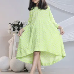 Misbis Girls Lemon Comfort Fit Printed Dress-image-73