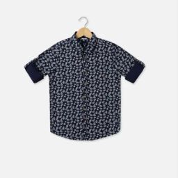 Allen Solly Junior Navy Cotton Printed Full Sleeves Shirt-picture-19