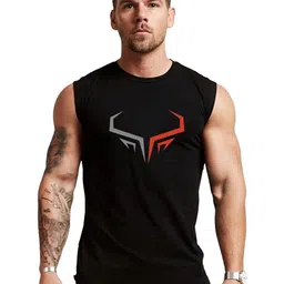 3Colors Men Pack Of 2 Printed Round Neck & Sleeveless Gym Vests-image-34