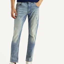 Levi's 512 Light Blue Slim Fit Distressed Jeans-picture-7