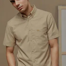 ANDAMEN Beige Slim Fit Shirt-image-72